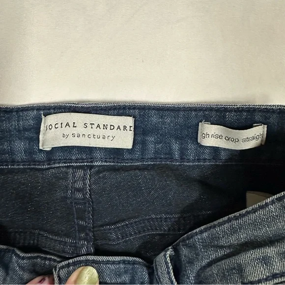 Social Standard by Sanctuary High Rise Crop Straight Jeans Womens 10 - Picture 2 of 6